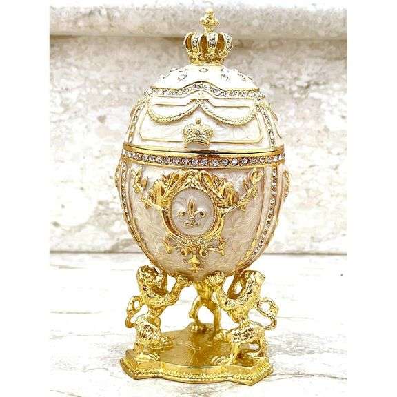 24kt Gold Handmade Russian Egg 200 Austrian Crystals