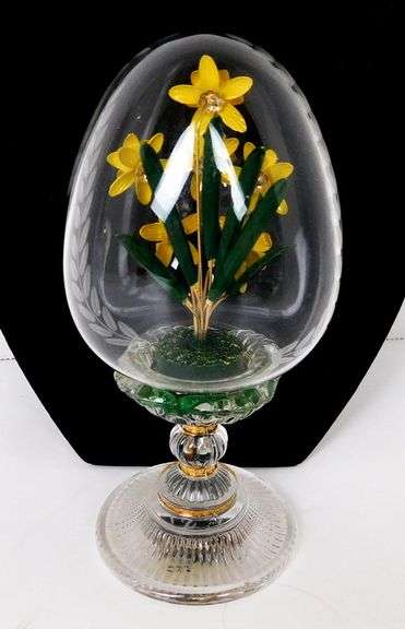 1991 Franklin Mint Faberge Crystal Egg