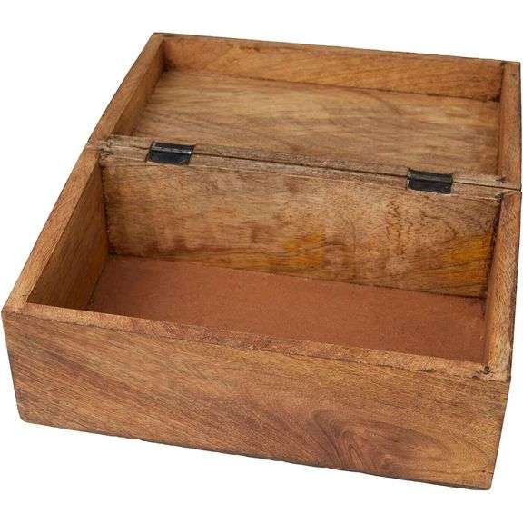 Rustic Mango Wood Floral Keepsake Boxes Set of 3