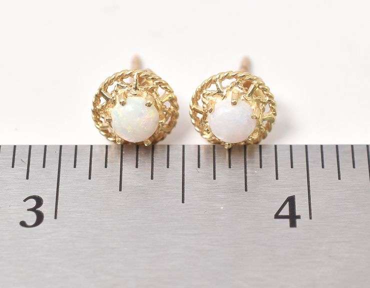 Darling Opal Stud Earrings in 14K Yellow Gold