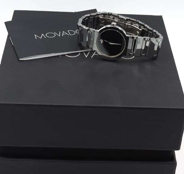 Movado Volar quartz black dial watch