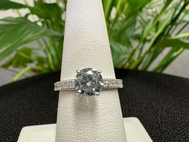 10k White Gold Round White CZ Engagement Band Wedding Ring Size 6.5
