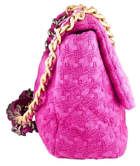 Chanel 19 Purple Tweed Quilted Flap Bag