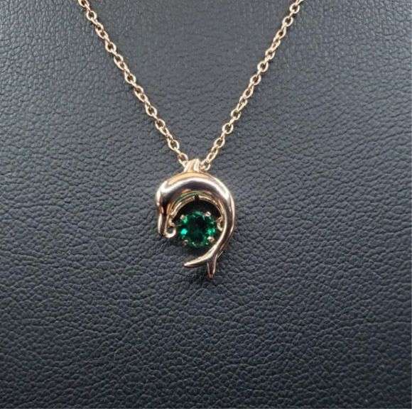 14 Kt Rose Gold Plated Dolphin Pendant
