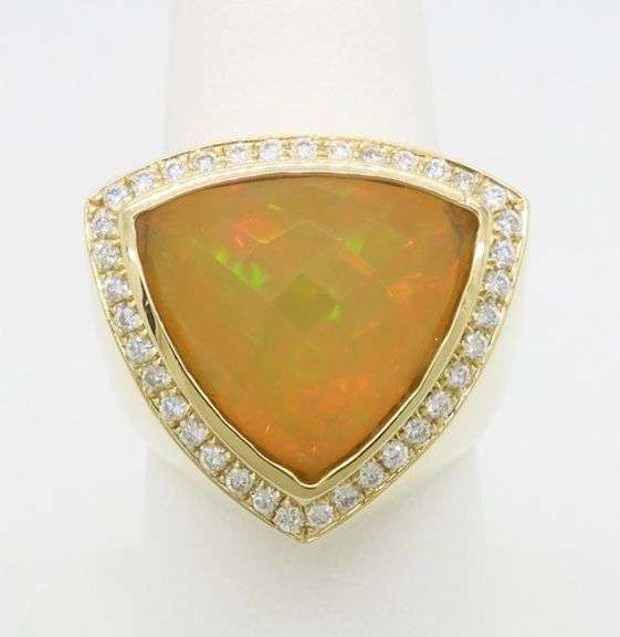 GIA Certified Opal & Diamond Ring