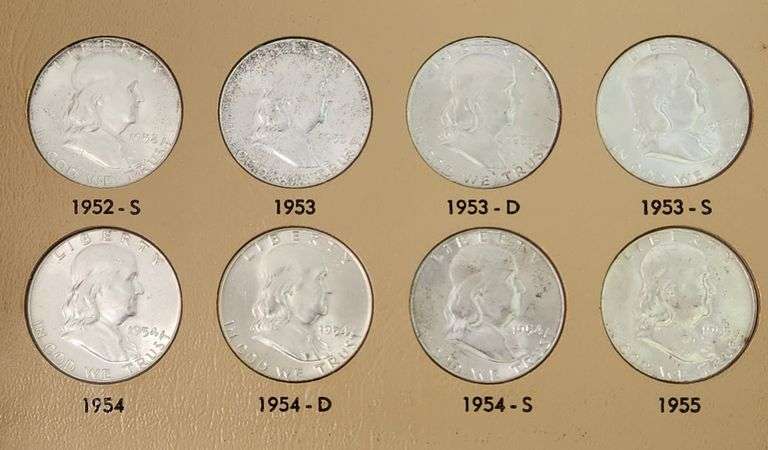 Complete Dansco Franklin Half Dollar Set, 1948-1963D