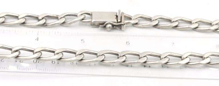 Vintage 925 sterling silver Mexico oval link chain necklace