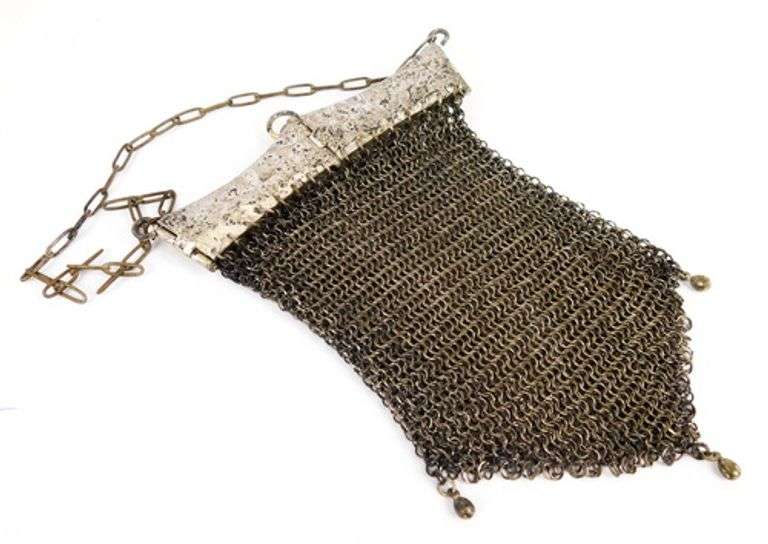 Ornate Antique Mesh Chain Link Purse