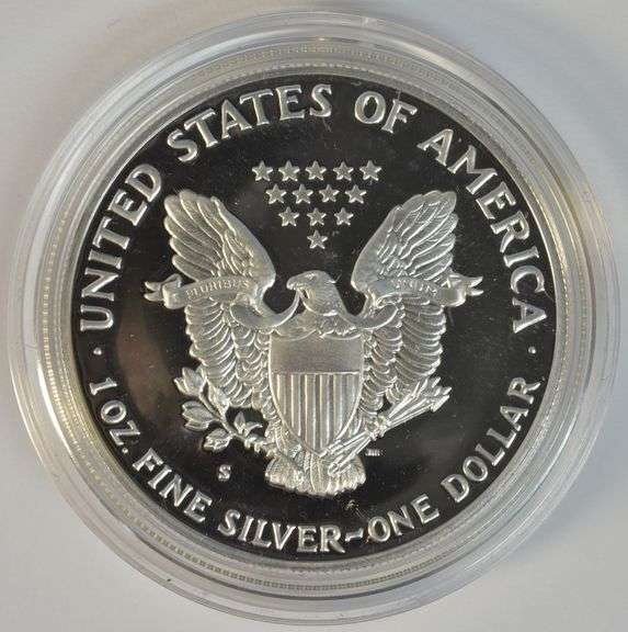 1989-S 1 oz Proof American Silver Eagle with Box and COA