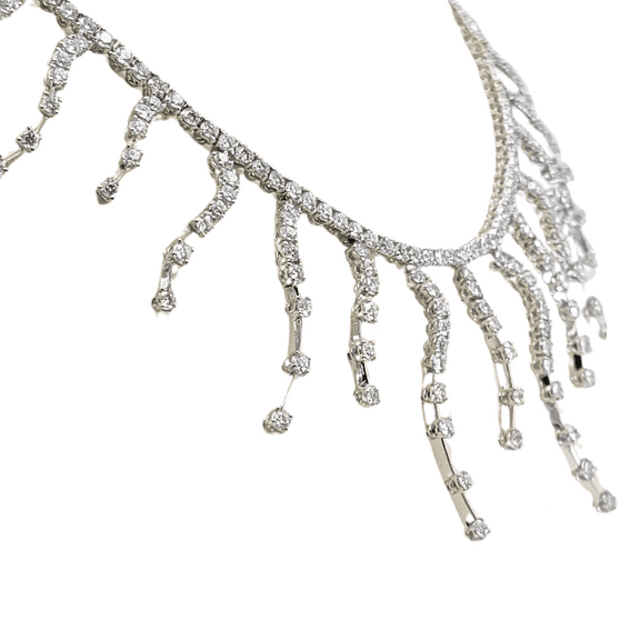 18K (750) White Gold - 12.60 Ct Natural Diamond -VVS: Necklace