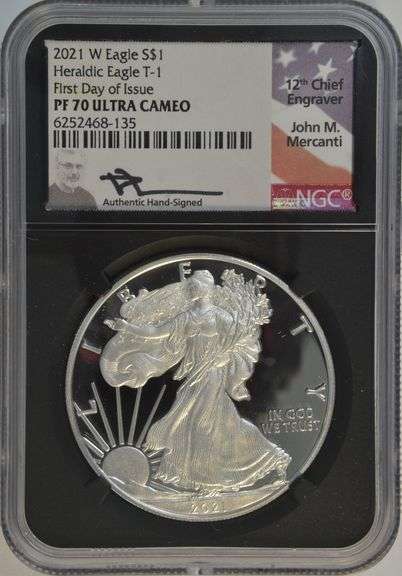 Flawless Signature Series 1st Day of Issue 2021-W $1 Silver Eagle NGC PF70 ULTRA CAMEO