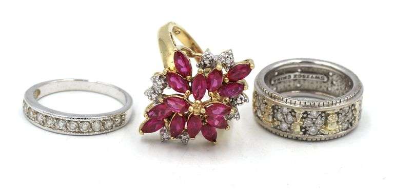 Lot of 3 Vintage 925 sterling silver rings