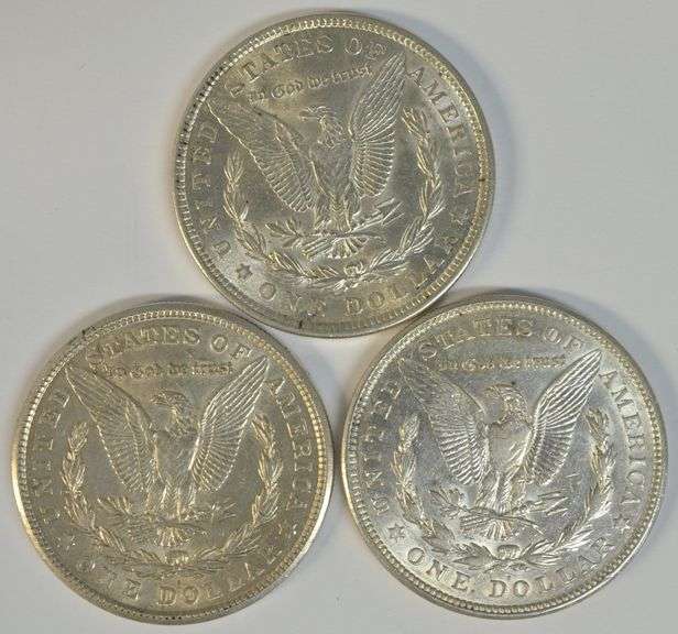 Flashy lustrous 1921 P-D-S Morgan Silver Dollars