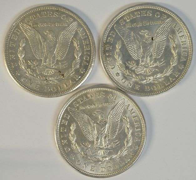 Flashy lustrous 1921 P-D-S Morgan Silver Dollars