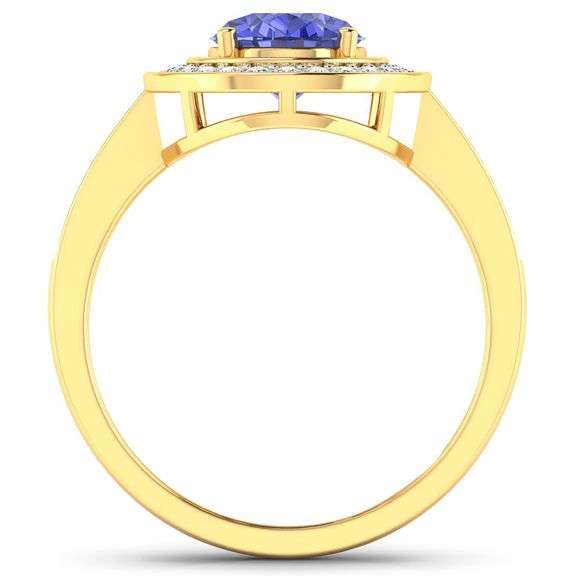 14KT Yellow Gold 1.41ctw Tanzanite and Diamond Ring