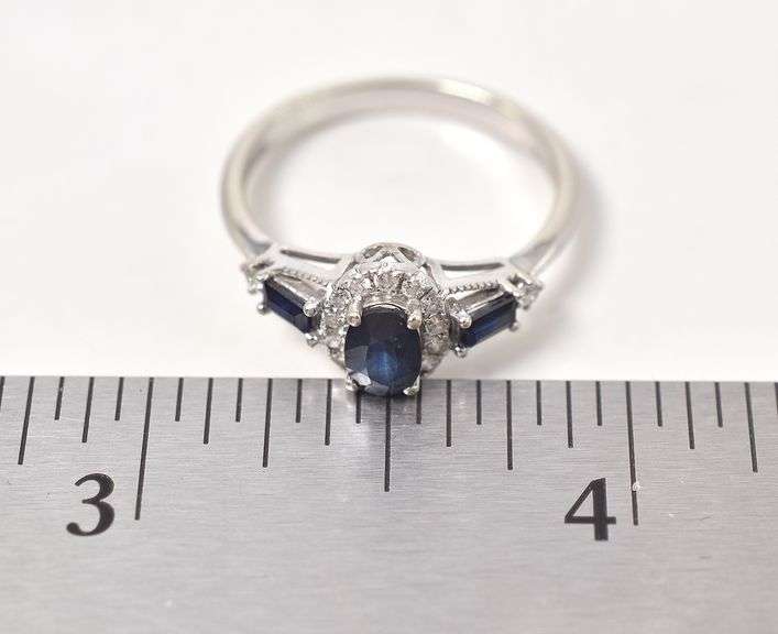 Lavish Sapphire and Diamond Ring in 10K White Gold
