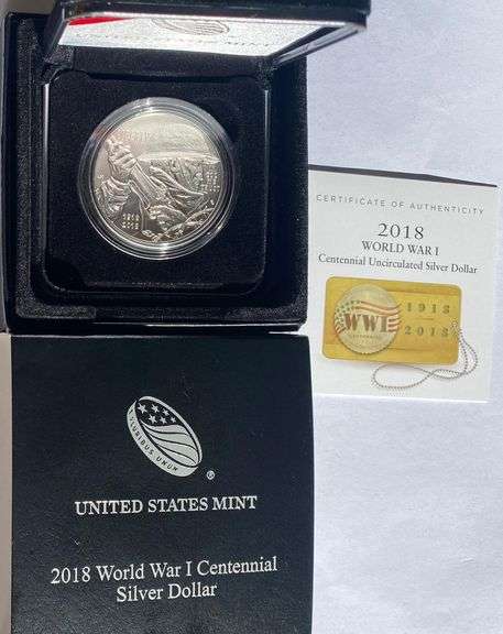 2018 WW1 Centennial Unc Silver Dollar