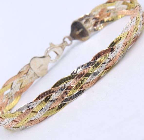 Italian 925 sterling silver braided bracelet