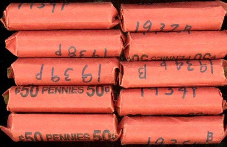 10 Rolls of Lincoln Wheat Cents from the 1930s