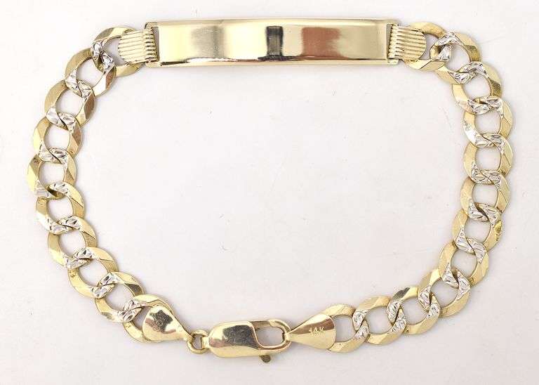 Fantastic Plaque Curb Link Bracelet in 14K Yellow Gold