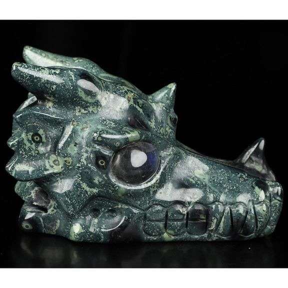 Hand-Carved 5.0" Jasper Dragon