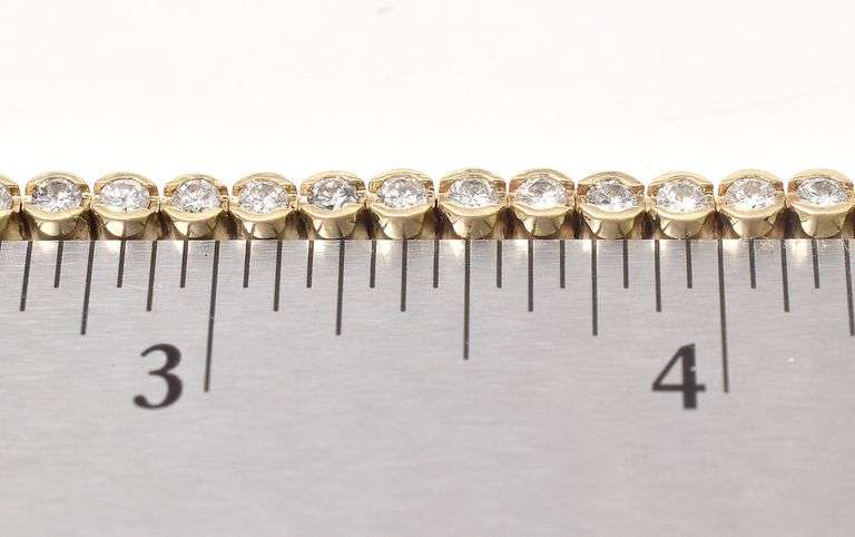Sparkling 14K Yellow Gold Diamond Tennis Bracelet
