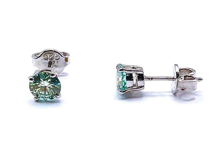 Sparkling 3.85  Ctw VVs1 Ice Blue Lab Simulated Diamond Earrings