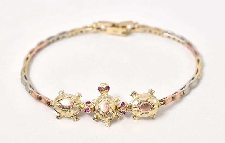 Fabulous Turtle Ring in 14K Tri-Color Gold