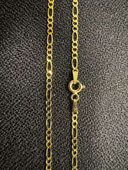 10k Yellow Gold Solid Figaro Link Chain 2.6mm Necklace 16"