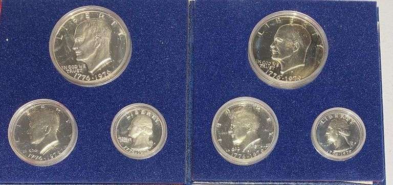 2 Proof 3 Piece Gem Bicentennial Silver Sets