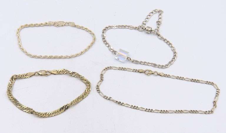 Vintage 925 Sterling Silver Group Lot of 4 Bracelets