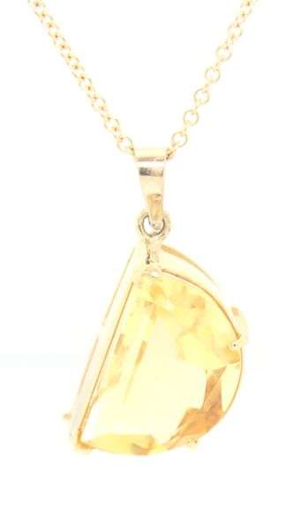 18kt Yellow gold Citrine pendant on chain