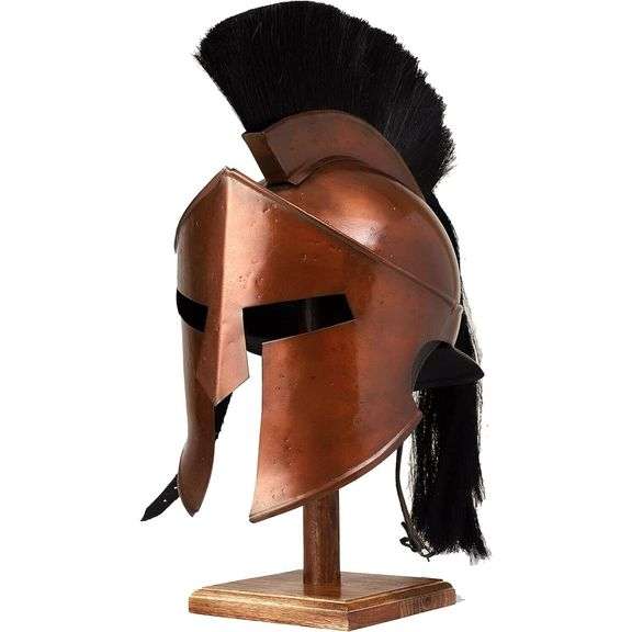 Medieval Spartan Helmet with Black Plume