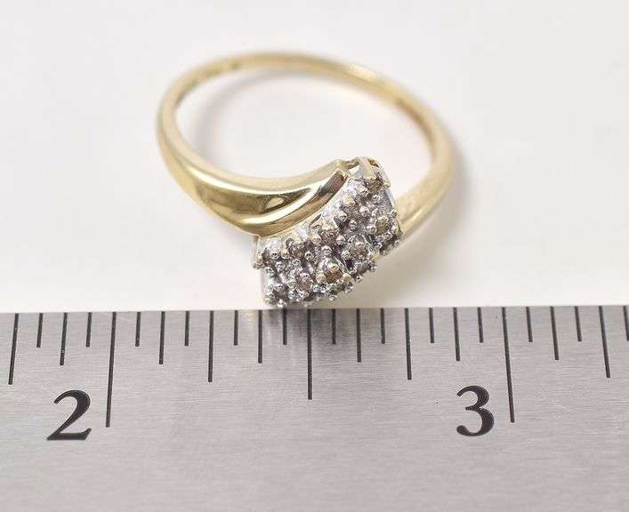 Fantastic Waterfall Diamond Ring in 10K Yellow Gold