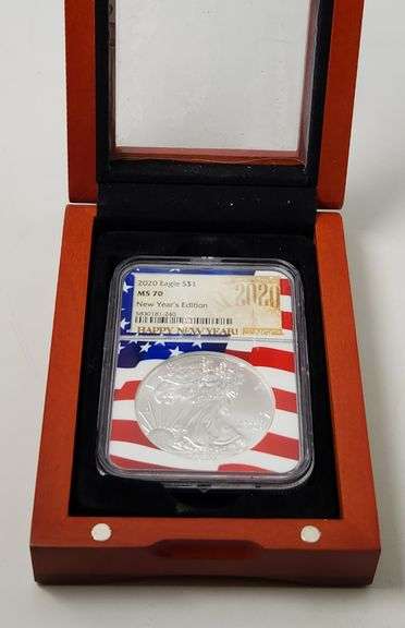 2020 U.S. SILVER AMERICAN EAGLE NEW YEAR'S EDITION NGC MS70