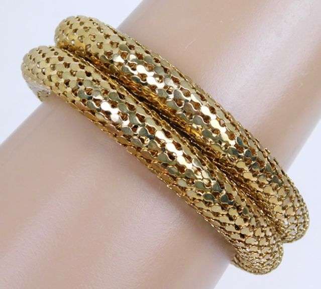 Vintage Coiled Rhinestone Snake Bracelet