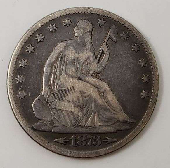 1873 Seated Liberty Half Dollar With Arrows, Circulated