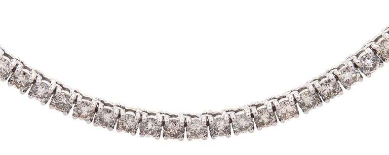 New 11.0ctw Round Diamond Prong Set Tennis Necklace in 14K