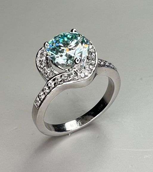 2.75 Ct White Ice Blue Fire Moissanite Heart Ring