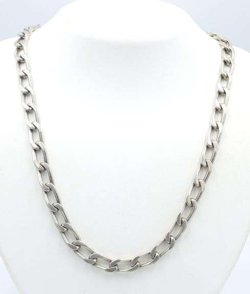 Vintage 925 sterling silver Mexico oval link chain necklace