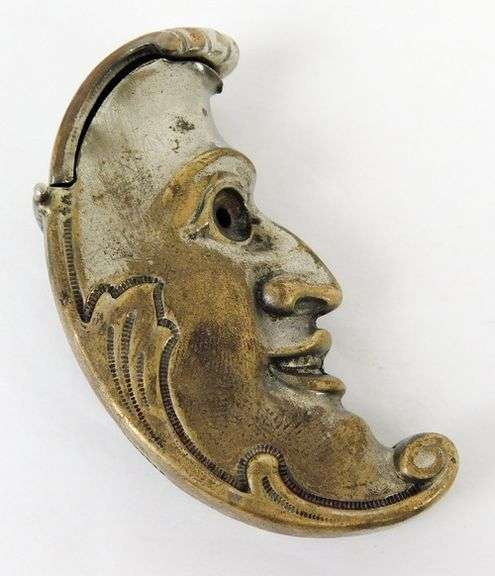 Figural Man in the Moon Antique Match Safe