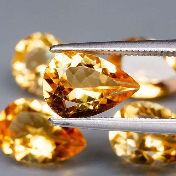 High fire! 8.55ct 5pc golden Citrine set
