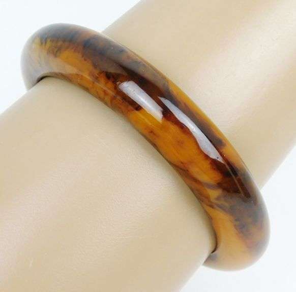 Vintage Marbled Bakelite Bangle Bracelet
