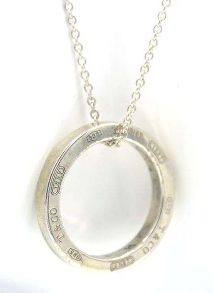Tiffany & Co 1837 circle pendant on chain