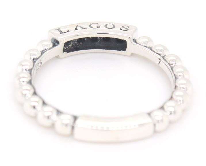 Lagos diamond stackable band in 925 sterling silver