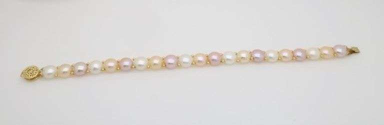 Button Pearl & Gold Bracelet