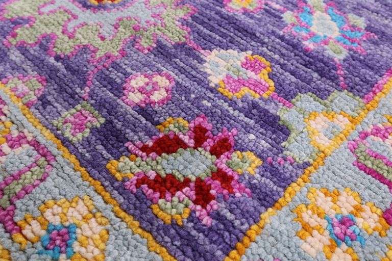 Runner Turkish Angora Oushak Handmade Wool Rug