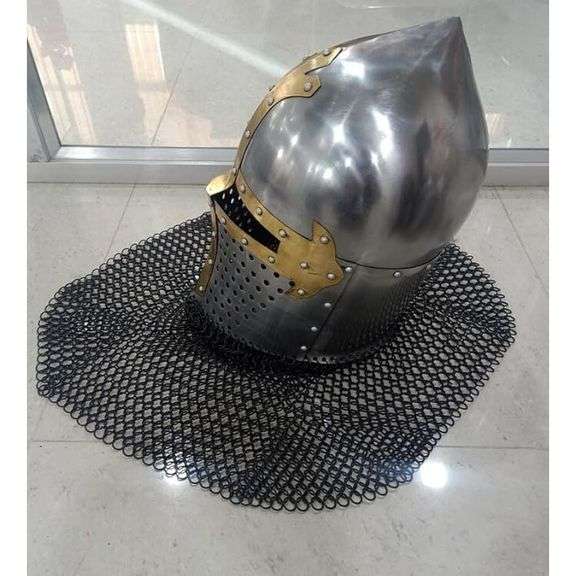 Medieval Helmet with Chainmail
