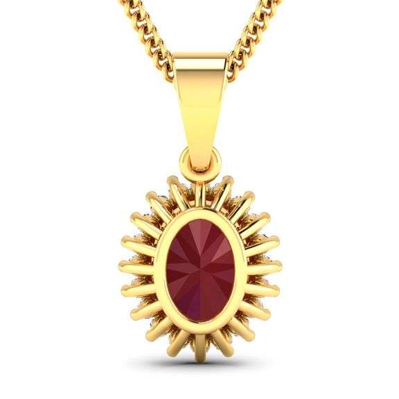 14KT Yellow Gold 1.5ctw Ruby and Diamond Pendant