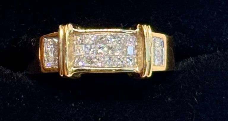 14K Yellow Gold Princess Cut Diamond Ring